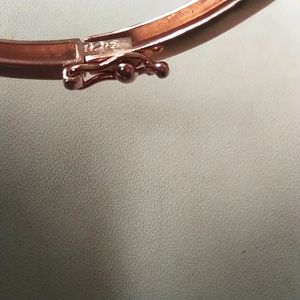 925 Silver Solitary Rose Gold Bangle/Bracelet 1Pec