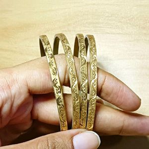 Brass Gold Plated Bangles Set