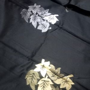 Party Wear Black Lichi Silk Saree