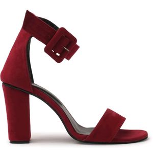 Velvet Red Heels Sandals