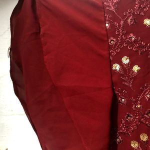 Maroon Color Ethnic Gown