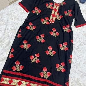 New Black Embroidery Kurta