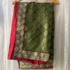 Green And Red Saree