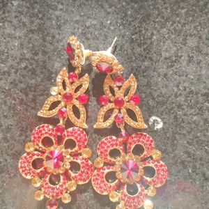 Stone Red Earrings