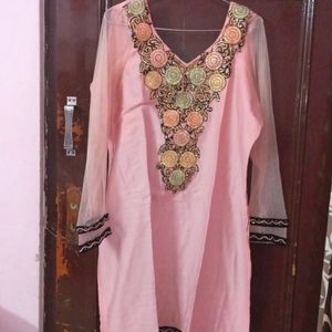 Baby Pink party Wear Kurta