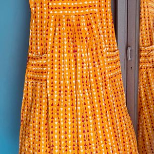 ZUDIO ORANGE PRINTED KURTI