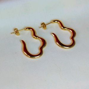 18k Gold Plated Squiggle Wavy Hoops