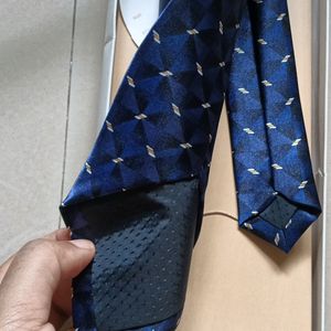 Brand New Navy Blue Silk Tie