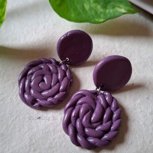 Purple Twisted Earrings