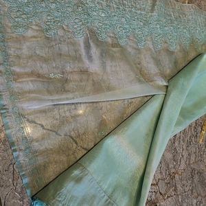 Light Sky Oraganze Saree