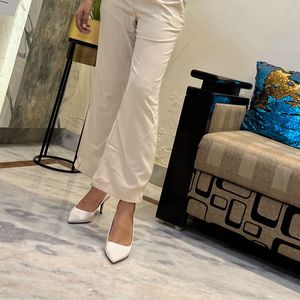 Cream Colour Straight Pant