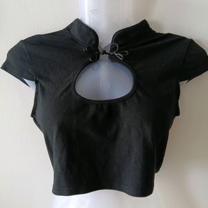 Madarin Collar Crop Top From Singapore