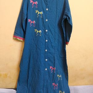 Blue Cotton Kurta