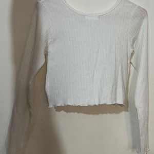 White Crop Cardigan/ Top