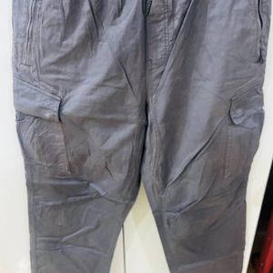 Straight Fit Grey Cargo Comfort 32 Waist