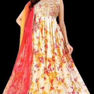 Designer Ethnic Partywear Gown And Dupatta