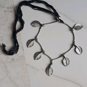 Oxodised Leaf Necklace