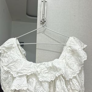 Zara Branded White New Top For 40-42