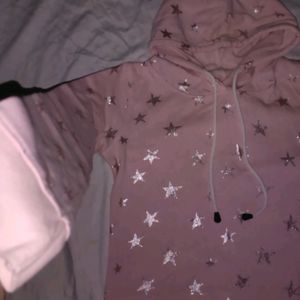 Pink Cropped Hoddie