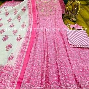 Anarkali Kurta And Pant With Dupatta Set  🌹🫶