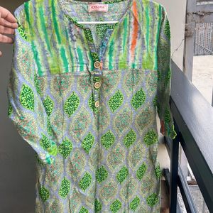 Branded Cotton Green Kurta - Medium Size