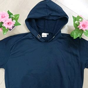 Navy Blue Full Hand Solid MEN SWEATSHIRT