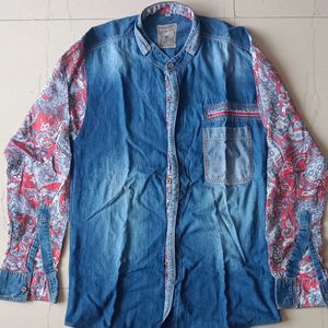 Unisex Jeans Printed Shirt