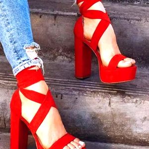 Red Velvel 6 Inches Heel