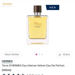 Terre D'hermes Eau Intense Vetiver 100ml 🍊