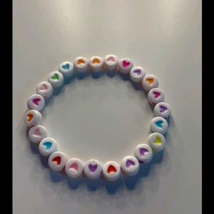 Acrylic Heart Beads Bracelet + Clutcher