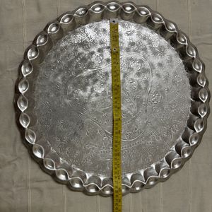 (Round)Decorative Silver Platted Finished Tray