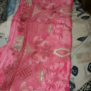 Pure Silk Sareee With Aari Work All Over Handmade