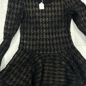 Black And Golden Knitting Top Bust Size 68 Cm