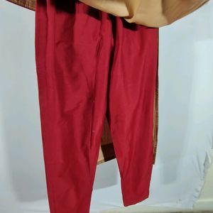 Nude And Maroon Kurta Ser (Women's)