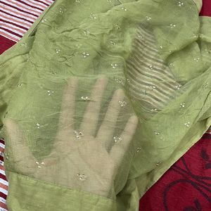 Chiffon Dupatta In Olive Shade