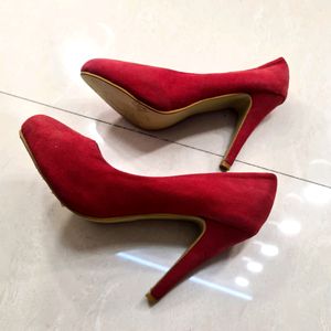 Red Suede Pumps