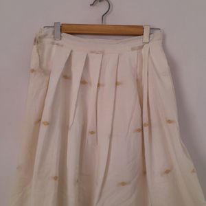 Off White Brocade Lehenga Blouse (Girl's)