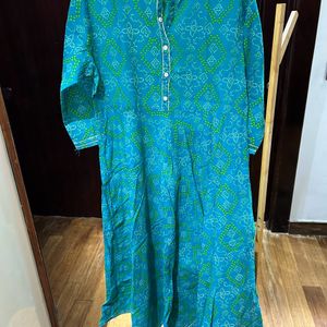 🎊Clearance🎊Blue Bandhani Long Kurta