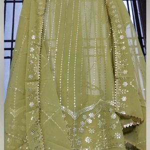 New Lemon Colour Heavy Embroidered Kurta Set