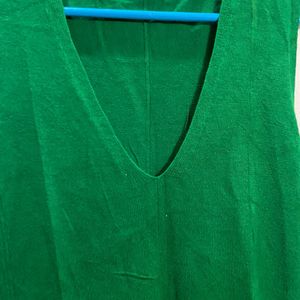 Green Dress With V Neck