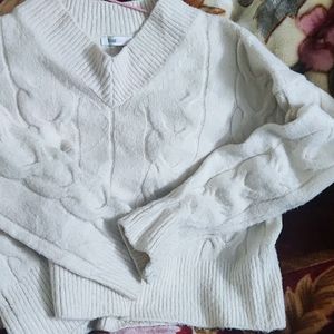 White Crop Sweater