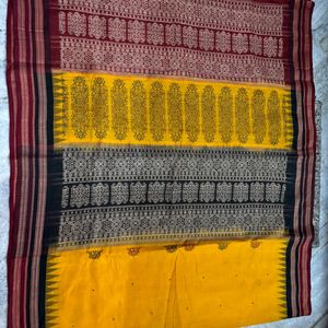 Double Border Cotton Bomkai Saree