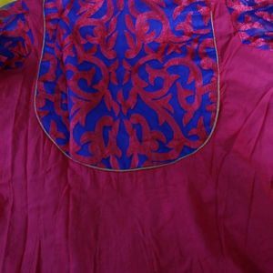 Pink And Blue Anarkali