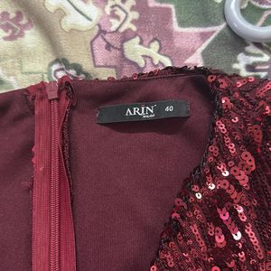 Sequins Midi Maroon/wine Color