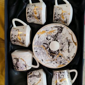 UNUSED - Turkish Glass Tea Cups And Saucers - Imported