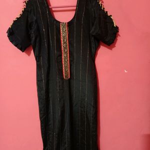 New Black Suit With Pajama And Dupatta