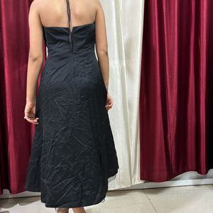 Black Backless Midi Gown Dress 👗