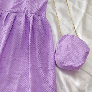Dreamy lavender dress (sling bag free)