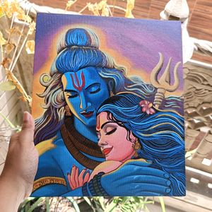 Shiv Parvati Canvas Painting