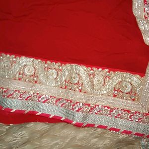 Bridal Lahnga Tissue And Gorgette Fabric